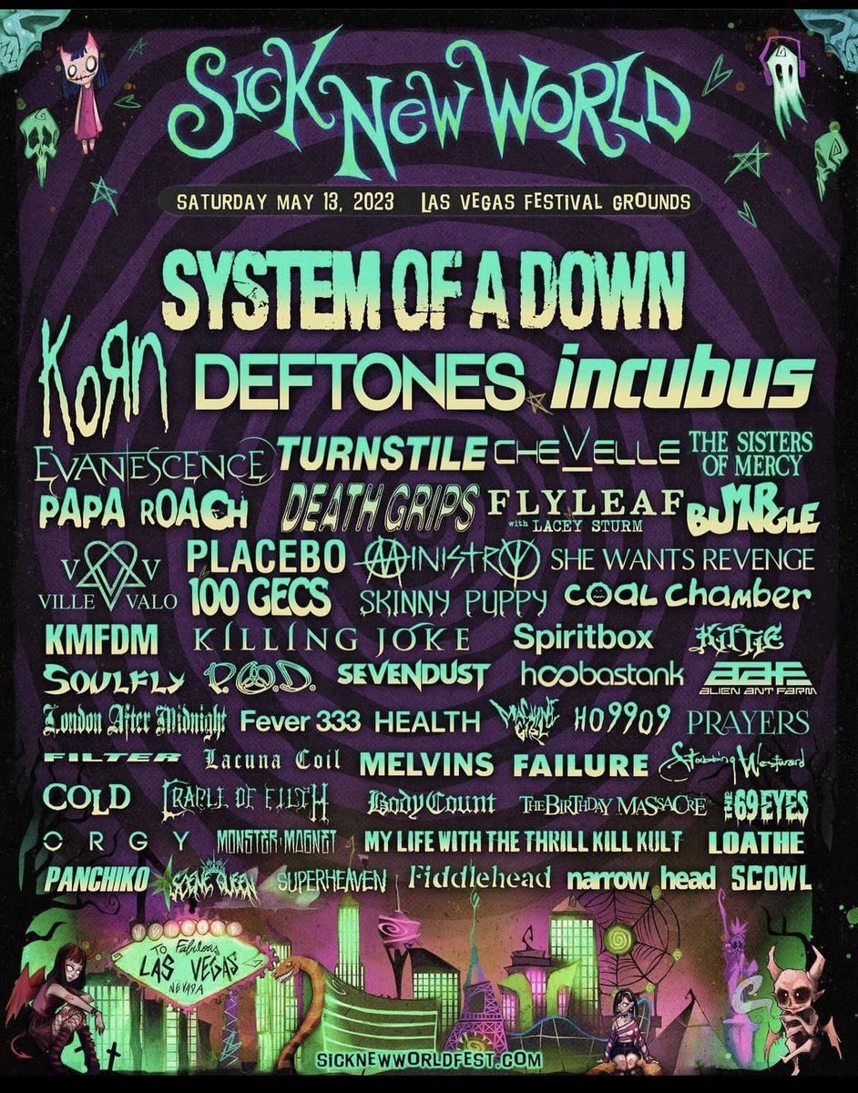JohnnyMicelotti's tweet photo. Selling 2 tickets who wants them!??!!!
#sicknewworld #korn #incubus #systemofadown #deftones @Korn @deftones #whenwewereyoung #LasVegas https://t.co/D3ksFHpxkX