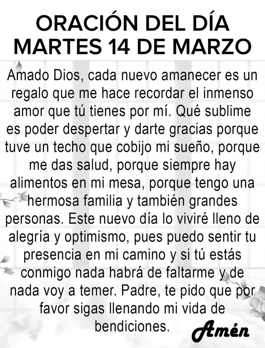 oracionsanadora's tweet photo. Oración del día martes 14 de marzo de 2023. https://t.co/L0VwCkYlQ4