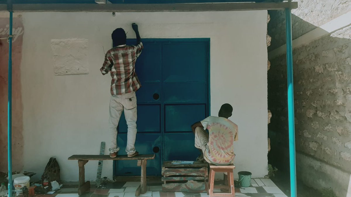 Hope4ChildDiani's tweet photo. Work is in progress 🙌 💪.  It's very lovely 😍 👌 seeing the wonderful progress of our new office space.  Thanks a lot to Sauti Tumaini for sponsoring the painting and artwork. https://t.co/WWFbjG4Mwr