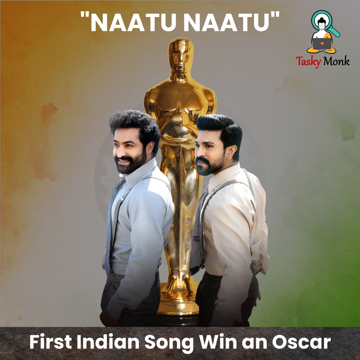 TaskyMonk's tweet photo. "History has been made! 🎊🎉❤️🤗 A proud moment for Indian cinema. Congratulations to the entire team of @rrrmovie on this incredible achievement! ❤️🎉🎊"

#RRRWinsOscar #oscar https://t.co/JaxWHHfYtG