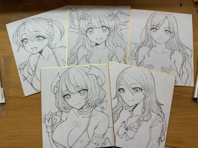 色紙ペン入れ進捗!これで全部ペン入れ終了☆
消しゴムかけていきます!(1日かかりそう。。) 