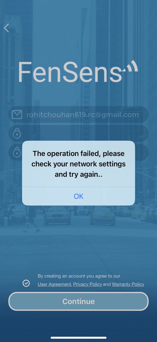 awwesomerc's tweet photo. @Fensens do you guys know anything about this issue. I’ve tried registering with wifi and cellular both but still the same issue https://t.co/tNbG8kc2Vy