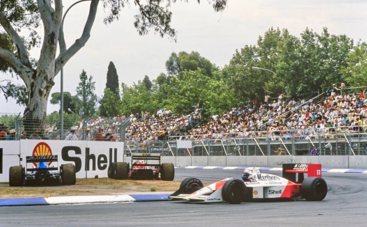 Adelaide Grand Prix on Twitter "Alain Prost passing the stricken cars