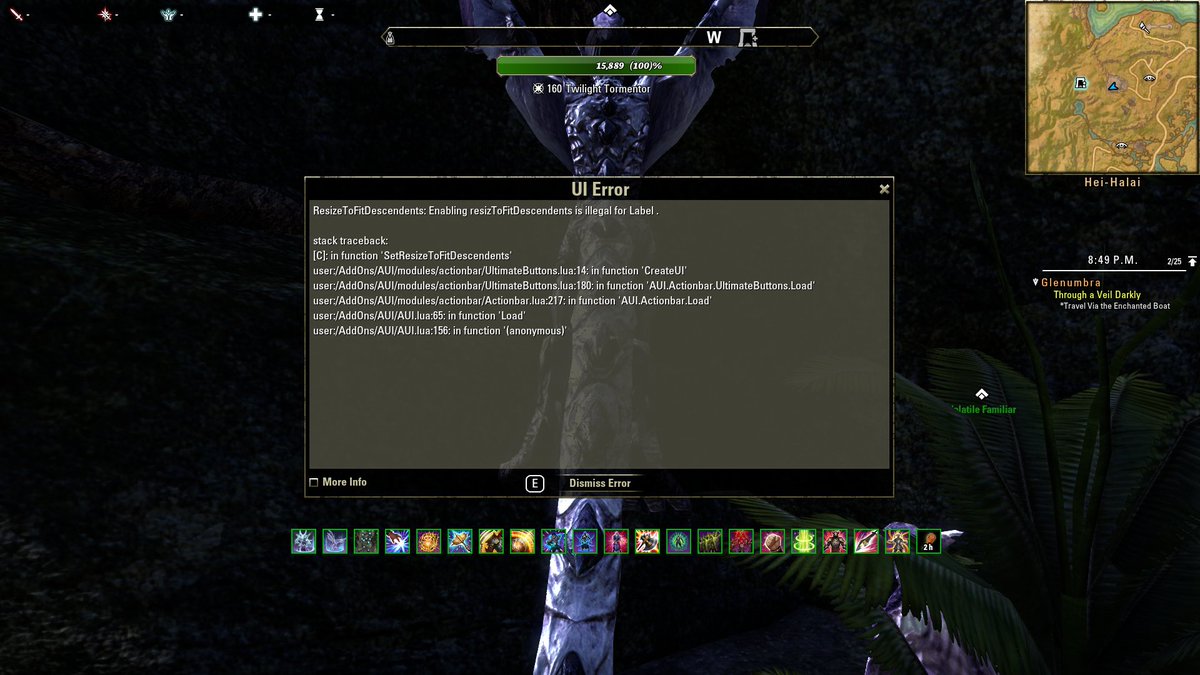 official_kwr's tweet image. Hey #TESOnline #gamers have you got errors in #AUI (#addon)since the update ?  Have you found any fixes ?  It seems to work (kinda) but have to close like 20 errors before I can actually play the game