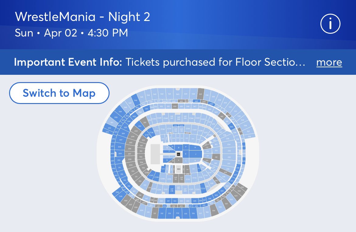 JoshBennett2313's tweet photo. Just me or does #WrestleMania  #WrestleMania39 look like it will be dead https://t.co/ptVCReBvFO