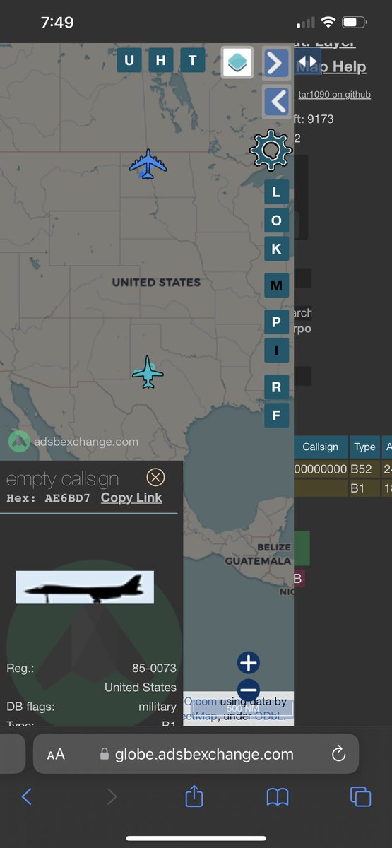 internetguy01's tweet photo. It’s interesting that a #B1 Lancer and a #B52B Stratofortress bomber are spinning around almost perpendicular North & South of each other Texas to Montana
https://t.co/hOGP7SLHnY
Could these be spoofed?
@Aviation_Intel @TheIntelFrog @vcdgf555 @ameliairheart @thenewarea51 https://t.co/NydTmWoqxX