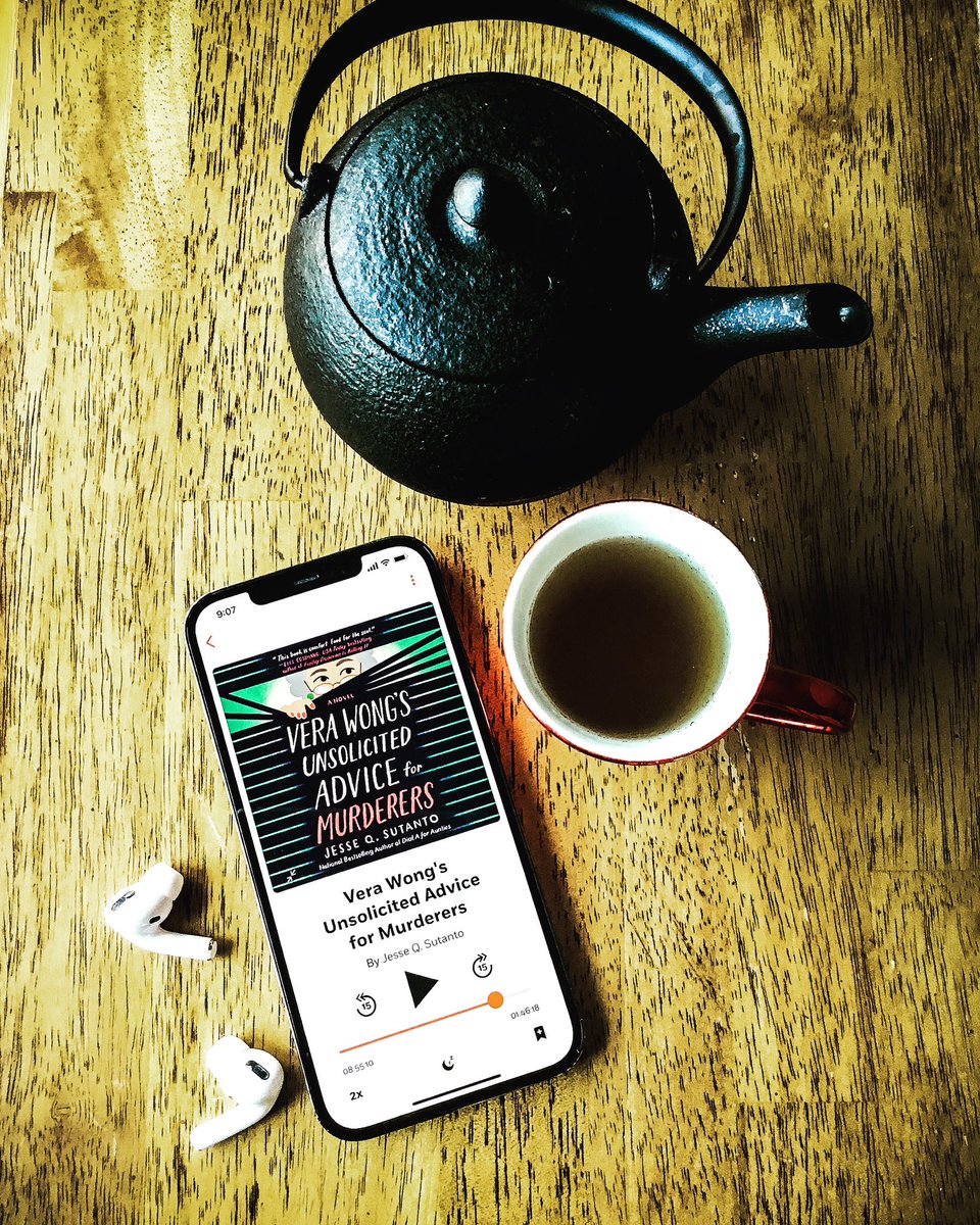 ShanKL's tweet photo. Thank you @PRHAudio 

Vera Wong’s Unsolicited Advice for Murders @thewritinghippo 

A murder at Vera Wang's World Famous Tea Shop.
A geriatric super sleuth, Vera Wong. 
A cast of easy-to-♥️characters. 
This 🎧 is fu of laughs, found family &amp; an absolute joy to read. #booktwt https://t.co/6UIG8qRp62