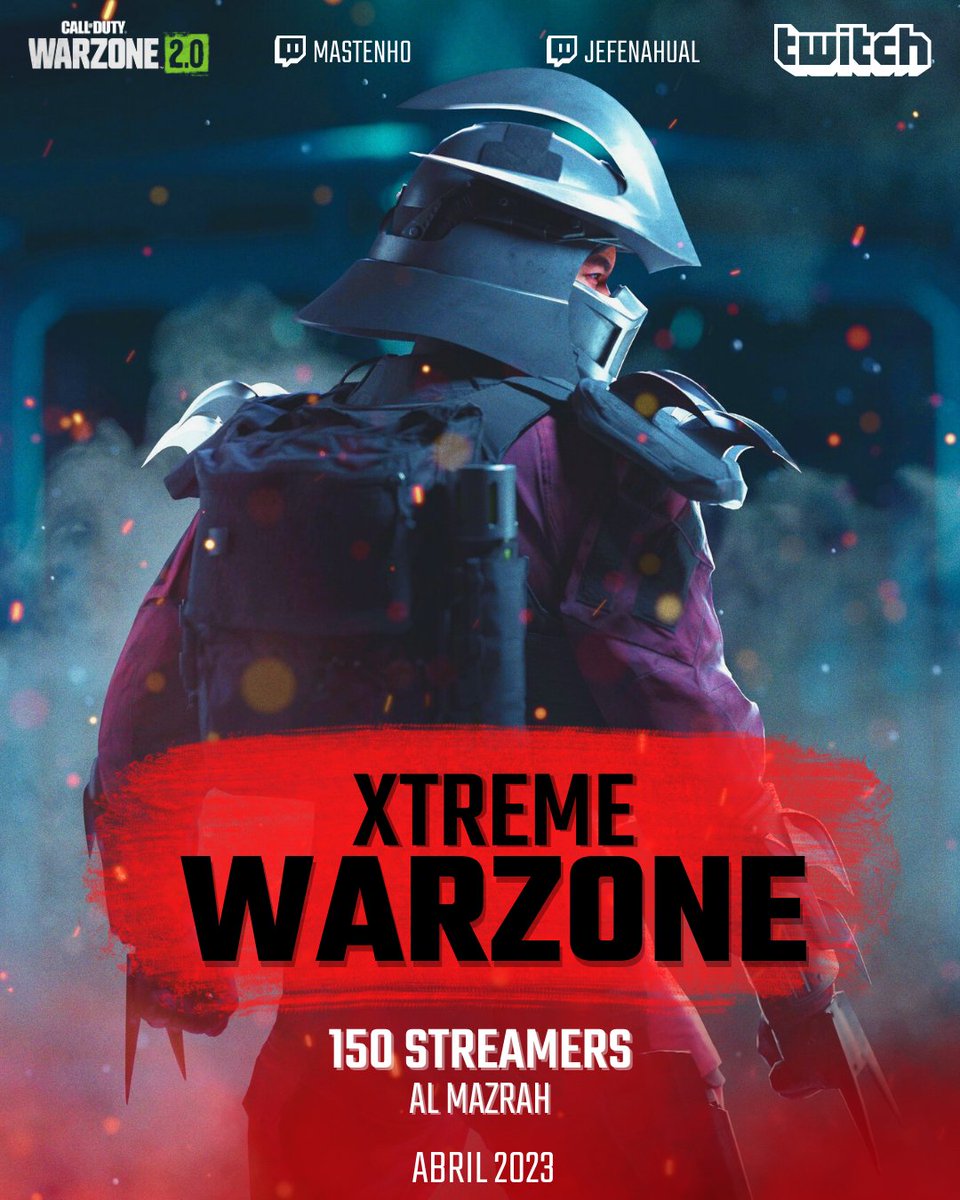 Mastenho_'s tweet photo. ☢ Mi Primer Evento de Warzone para Streamers ft. @JefeNahual ☢

150 Streamers
4 Partidas - 1 equipo ganador
MODO SOLOS en equipos de 3
MODO EXTREMO

☝️ Interesados Like y RT 
https://t.co/DIEb6lM96t

ABRIL 2023
PREMIO $90 USD (Podría aumentar) https://t.co/FjKS4TJLKE