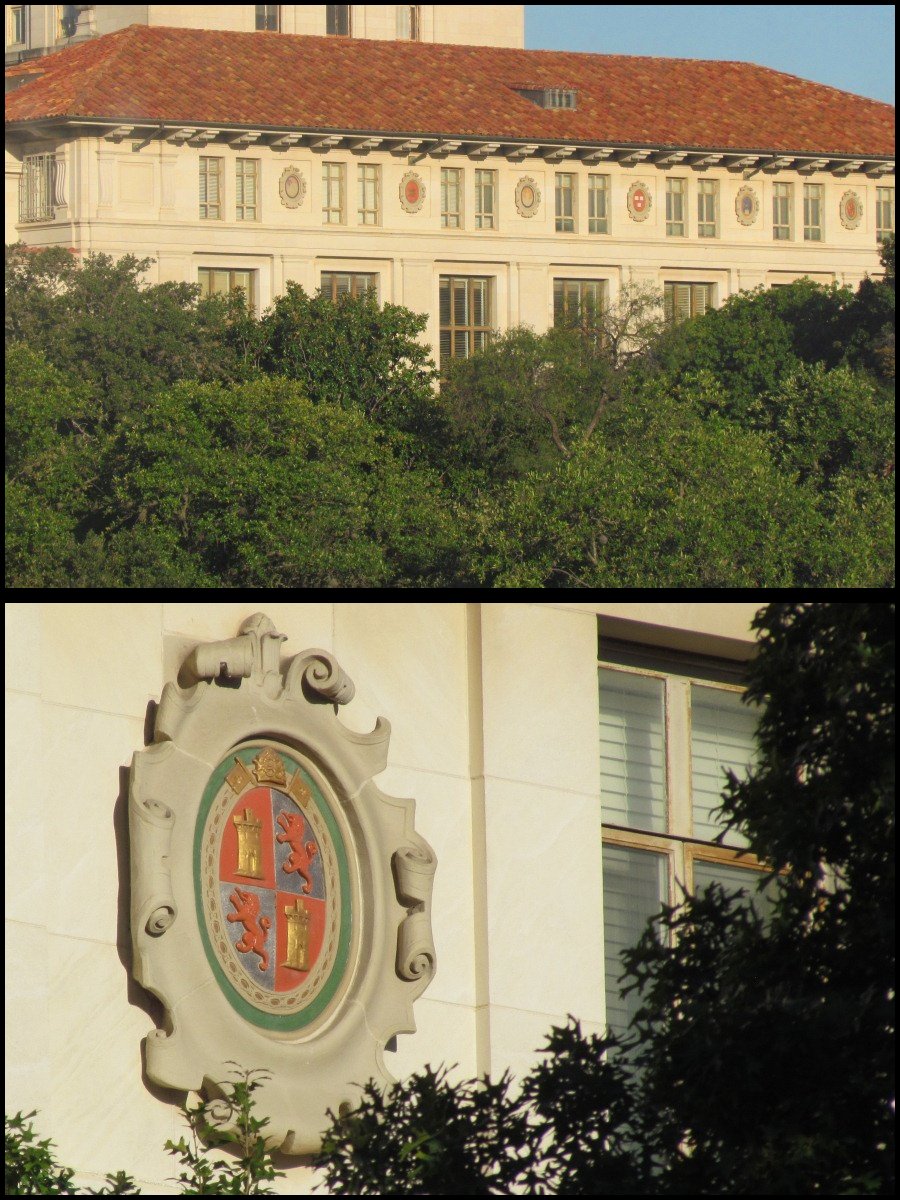 Have you seen them? There are a dozen university seals on <a href="/UTAustin/">UT Austin</a>'s Main Building - six on each side. Among them: Harvard, Oxford, Paris, Heidelberg, Virginia, Michigan, and the University of Mexico (below).

Why? And how were they chosen?
Find out: bit.ly/2m5DNW3