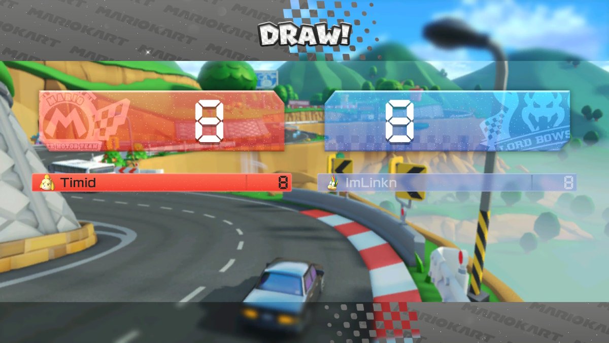 TimidRedFox's tweet photo. 1-1-0 against @ImLinkn either way he's not comingout on top tomorrow! #MK8D #NintendoSwitch https://t.co/IpXWw4pGef