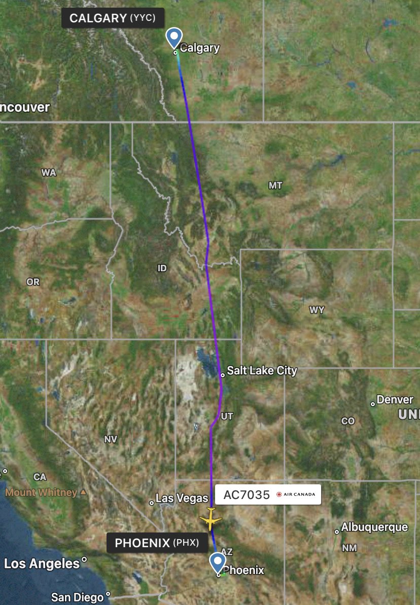 #Flames flight to Phoenix, Landed at 4:40 PM