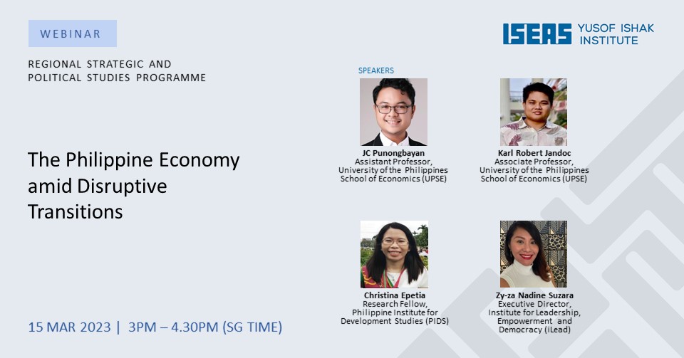 #ICYMI Happening Tomorrow - The Philippine Economy amid Disruptive Transitions

Sign up here - iseas.edu.sg/mec-events/the…

#Philippines #Economy #macroeconomics