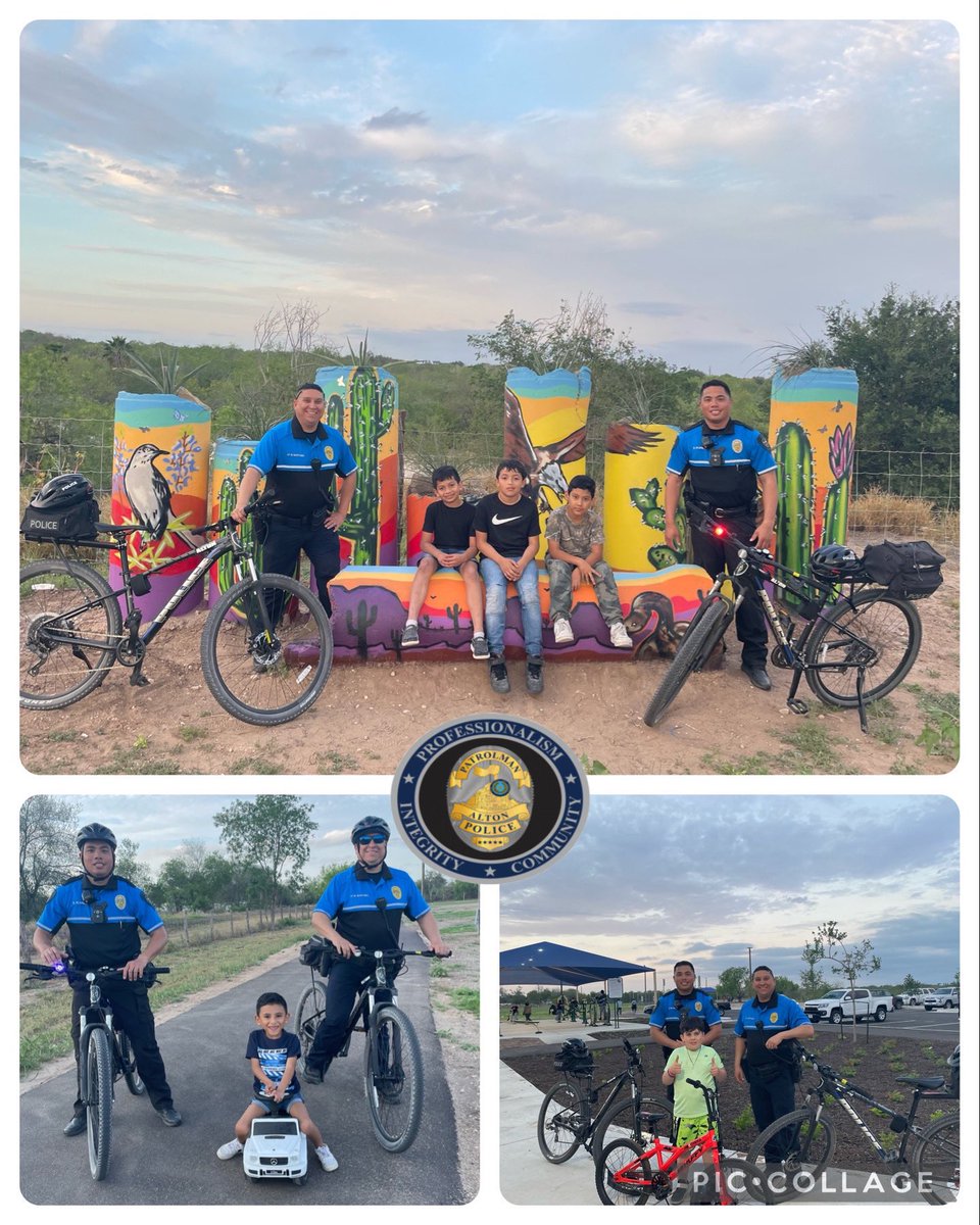 Our Bike Patrol Unit is out at Josefa Garcia Park keeping our community safe.

It is awesome to see everyone who has come out to enjoy the park.

#Altonstrong #Communityfirst