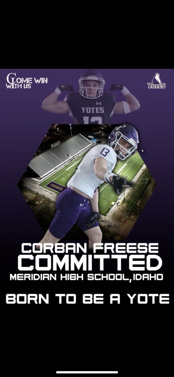 Very excited to announce my commitment to <a href="/YotesFootball/">College of Idaho Football</a> !
Thank you Lord for the opportunity to keep playing this game for your glory, and to the coaches for taking a chance on me! 🙏<a href="/Coach_Leon_IV/">Leon La Deaux IV</a> <a href="/MHSWarriorFB/">MHSWarriorFootball</a> <a href="/coachB_Taylor/">Brian Taylor</a> <a href="/trgleave/">Troy Gleave</a>