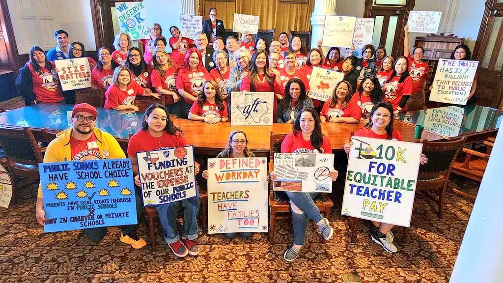 SOCORROAFT's tweet photo. Thank you to  @RepMaryGonzalez for supporting and advocating for the Texas AFT Respect Agenda, which asks for:

😁$10,000 raise for teachers
✊🏽15% for support staff
🕰Defined workday
👩‍🏫Close class size loopholes

#RespectUsExpectUS #Txlege  #IamAFT #SocorroAFTvotes @HAntwine_MS https://t.co/obP9S4cc4E