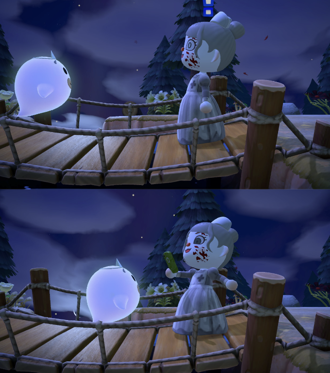 Acnhfunfamily's tweet photo. Ghost meet ghost on scary tales Island
#acnh #acnhfun #AnimalCrossing #scarytales https://t.co/1OqiA9EiMV