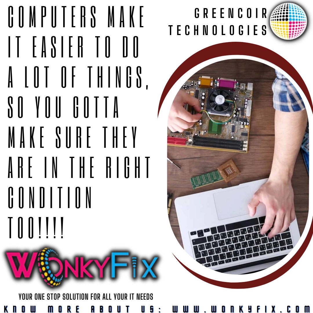 GreencoirT's tweet image. Wonkyfix Handles your Computer Troubles with Ease, That's Our Philosophy! 

Reach out to us at wonkyfix.com 

#pcrepairservice #Softwareinstallation #Parts
#Hardware
#Troubleshooting 
#Virusremoval
#ITServiceProvider #Autodianostic #Certifiedtechnicians  #peripherals