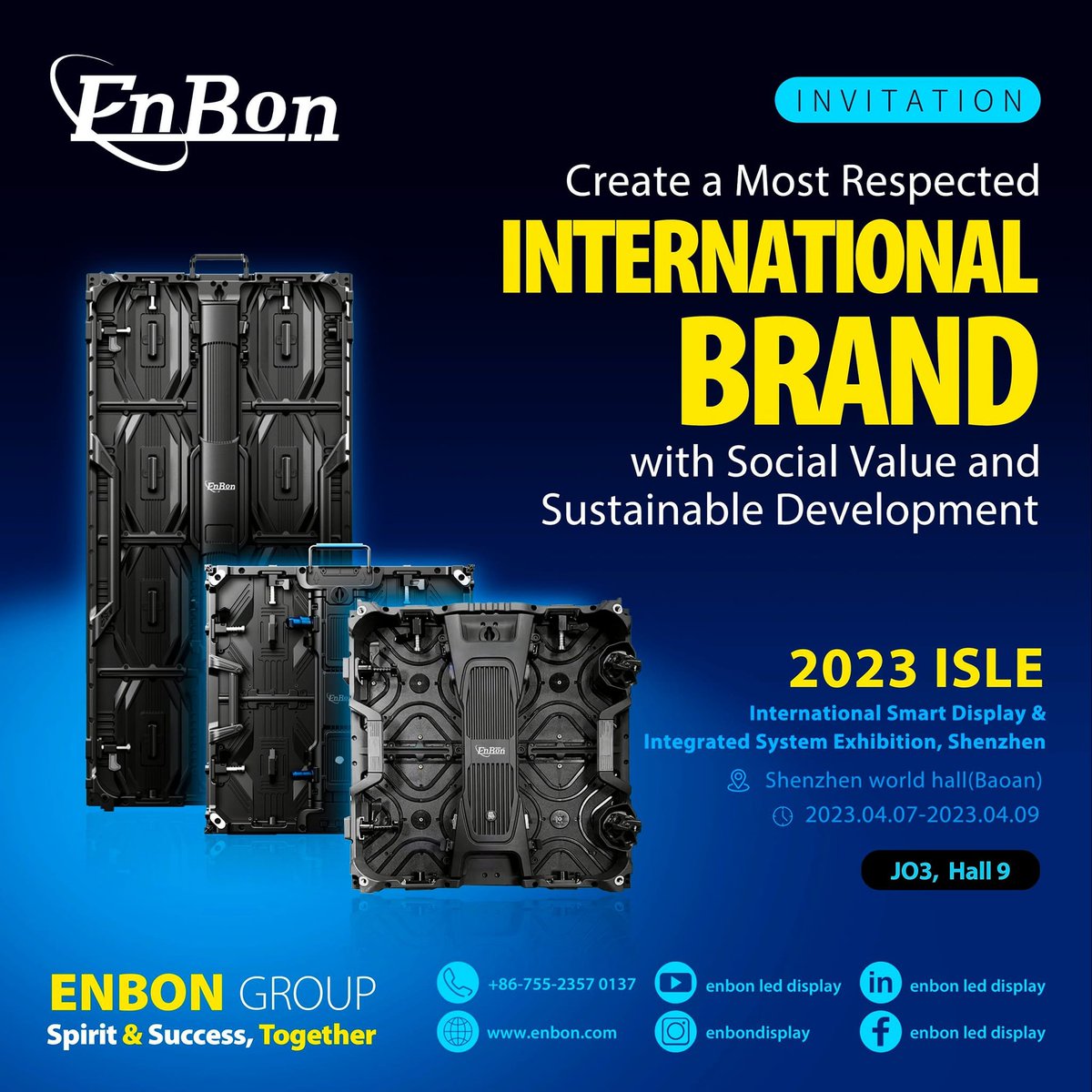 EnbonLD's tweet image. نذكركم بموعدنا الشهر القادم , من 7 إلى 9 أبريل ، سنطلق منتجاتنا الجديدة في معرض Shenzhen International LED. نرحب بمستخدمي LED من جميع أنحاء العالم لزيارة جناحنا وتجربة منتجاتنا الجديدة.
#Shenzhen_exhibition #Enbon #led_display #April #china_exhibition