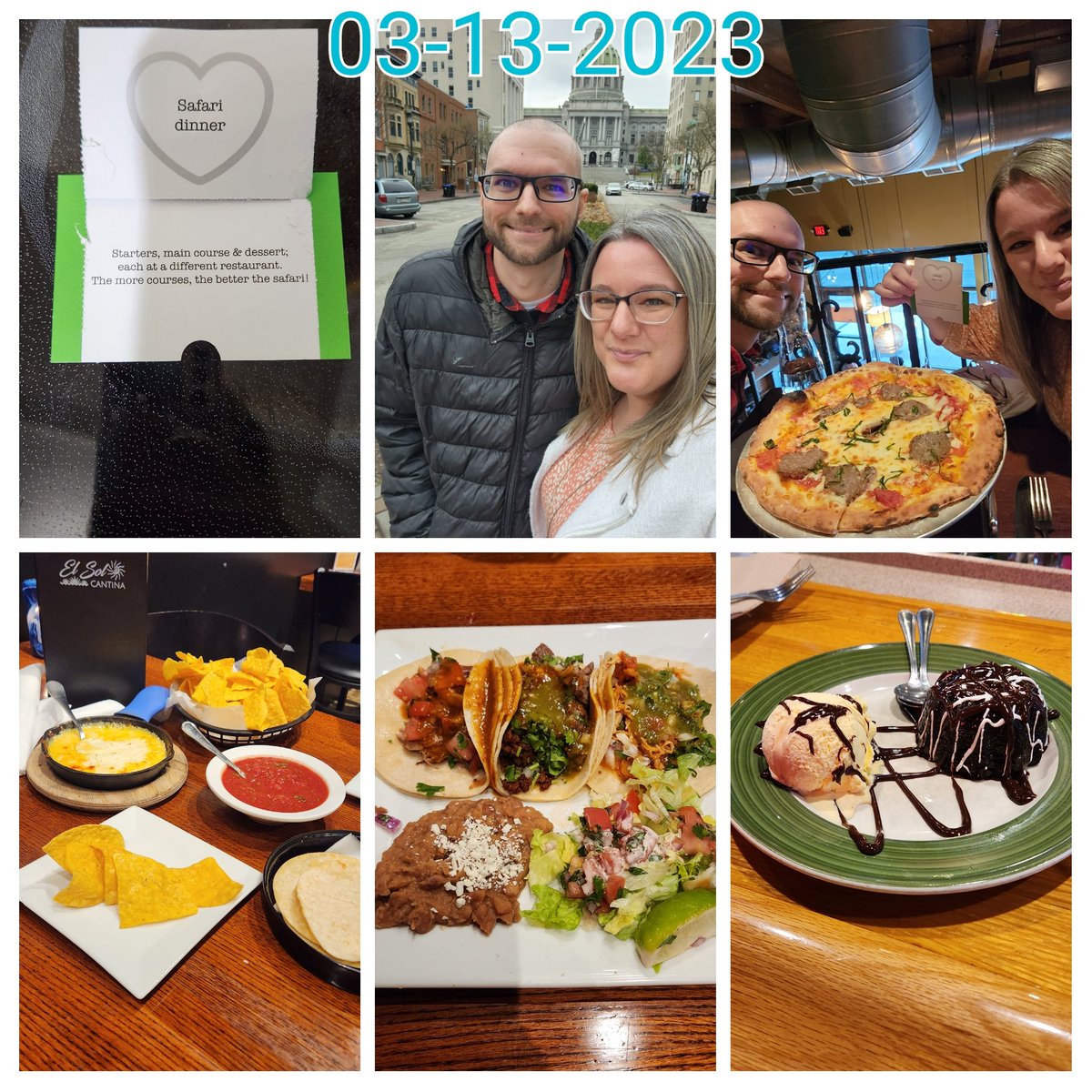 sherryp0124's tweet photo. My SIL got us #AYearOfDates for Christmas. Totes forgot about it. Tonight we picked our 1st card. We are so very full, but we had the best time. I love you @JoeOrtiz9 🩷 https://t.co/F0hutNJufC