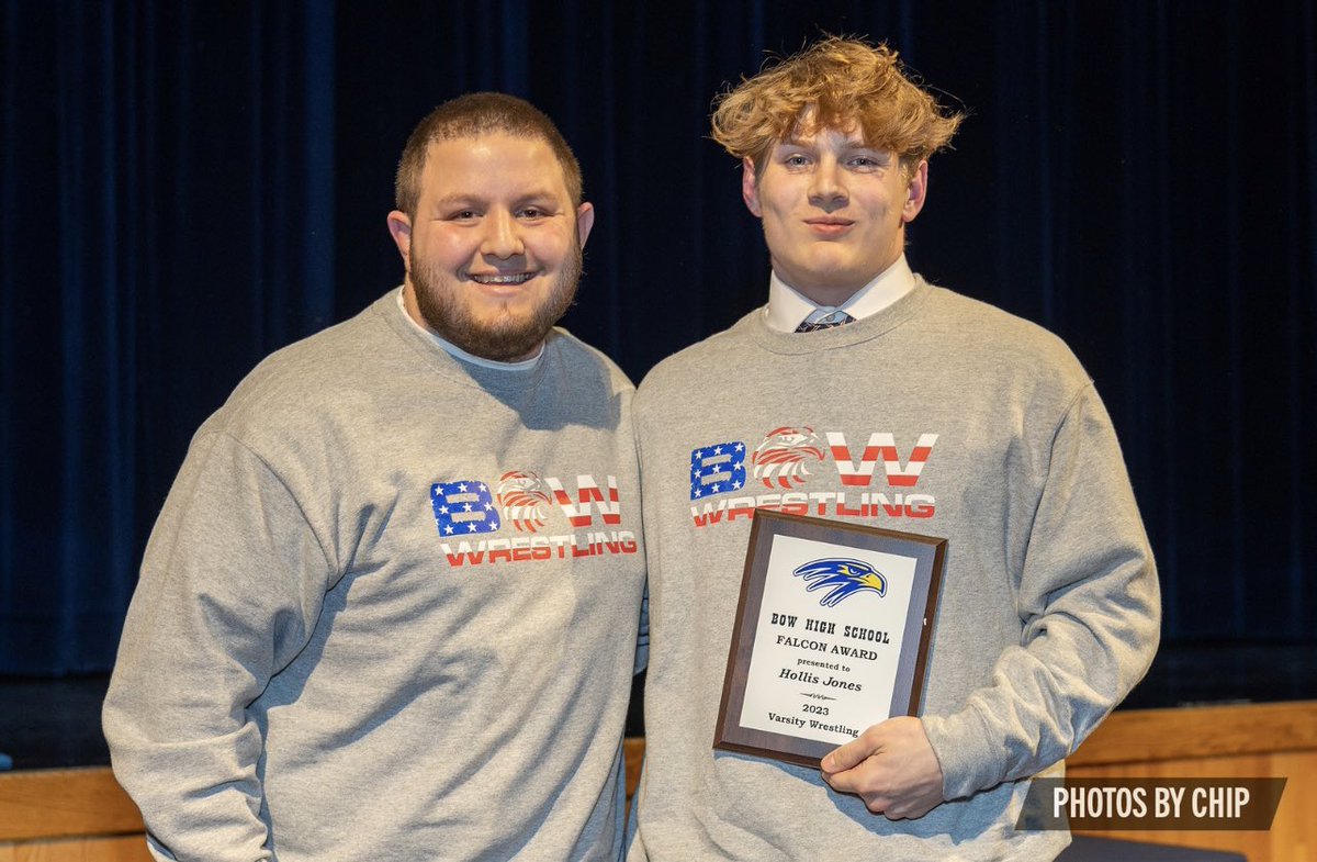 Proud to receive the falcon award for wrestling tonight.