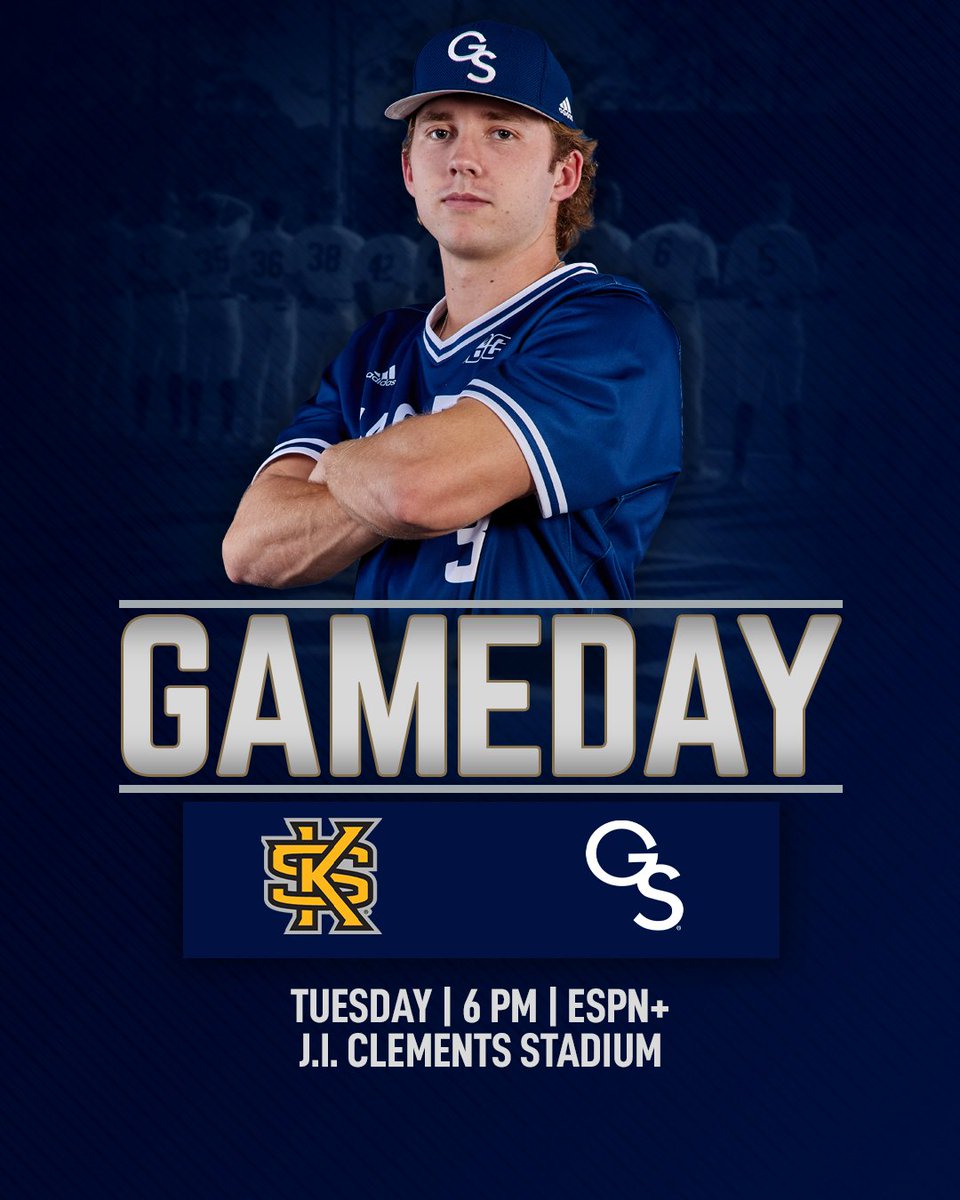 GSAthletics_BSB's tweet image. Game (pi) day! 🥧

🆚 Kennesaw State
⏰ 6 p.m.
📍 Statesboro, GA
🎟 GSEagles.com/Tickets
📺 es.pn/3l906cc
📻 bit.ly/3JzmZxV
📊 bit.ly/3Fh9fpR

#HailSouthern