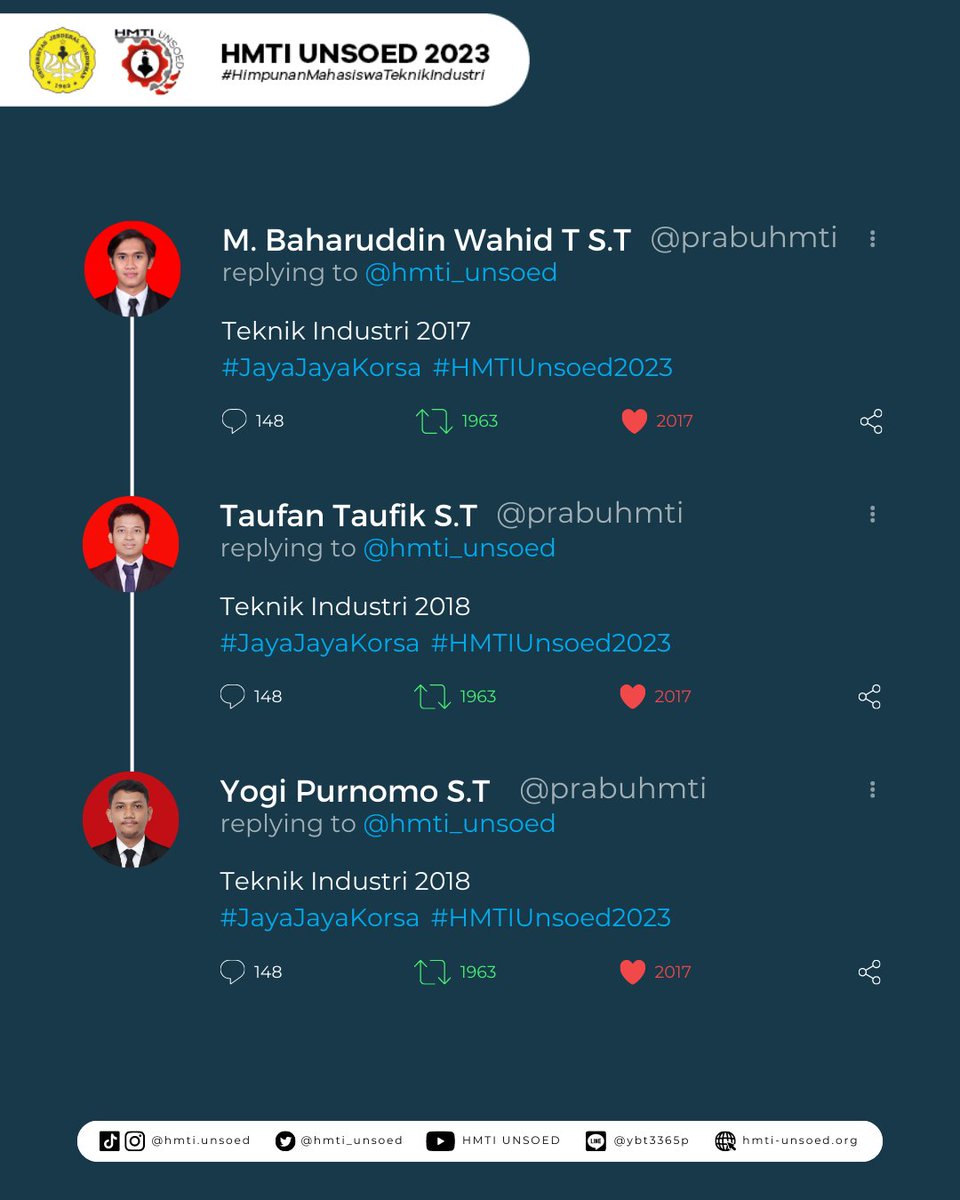 HMTI_Unsoed's tweet image. [INDUSTRI WISUDAAN]
Selamat atas kelulusannya kepada wisudawan periode maret. Semangat untuk awal yang baru dan semoga semua cita-cita tercapai.

Selamat dan sukses selalu, prabu!

 —————
HMTI UNSOED 2023
—————
#SalamUnity
#JayaJayaKorsa
#HMTIUnsoed2023