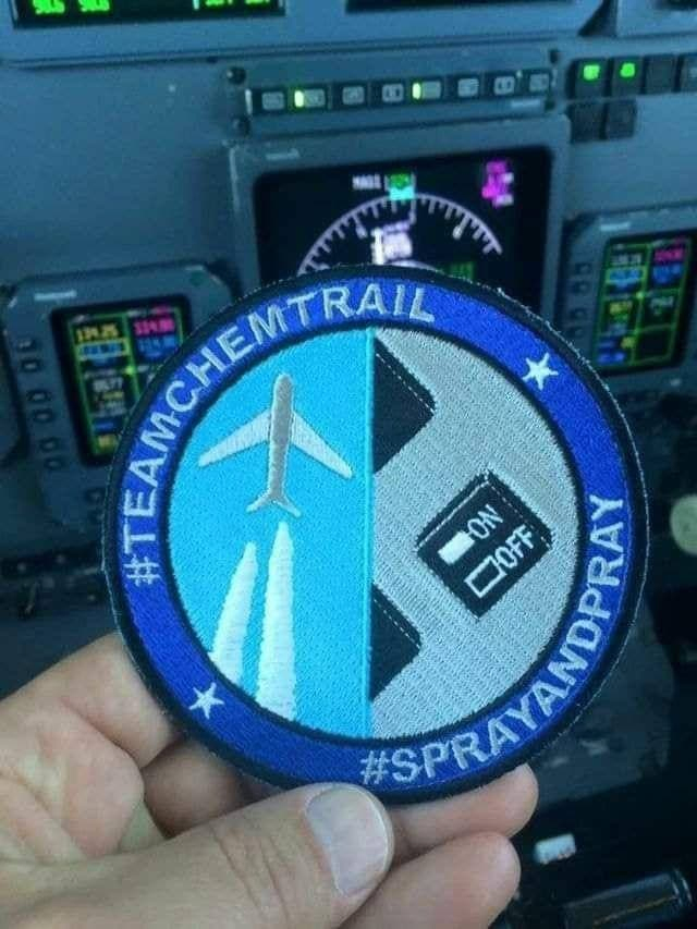 NotOpCue's tweet image. Honorary Chemtrail Military Patch Styles:

1⃣ "#TeamChemtrail #SprayAndPray" 
🟰 An aircraft control switch used to enable chemtrails.

2⃣ "Don't Just Spray 'Em... Barium!"
🟰 A nod to chemtrails containing barium, whilst being a pun to burry people.

💊 humorousmathematics.com/post/what-is-g…