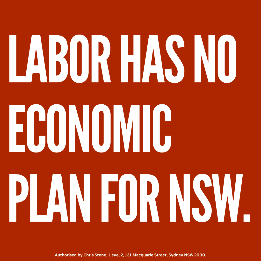 LiberalNSW's tweet photo. In these uncertain economic times. Now isn't the time to risk Labor. #nswpol https://t.co/p3s5L1adkS