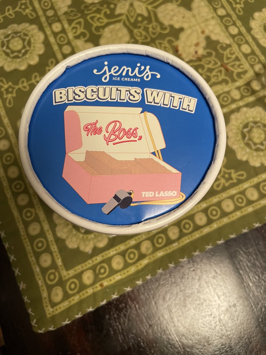 Bought this 🍦 so we could eat it on Wednesday,
While we watched the season 3 premier of Ted Lasso. But… we couldn’t wait till Wednesday. 😅
Spoiler alert: it’s delicious  😋<a href="/jenisicecreams/">Jeni's Splendid Ice Creams</a> <a href="/TedLasso/">Ted Lasso</a>