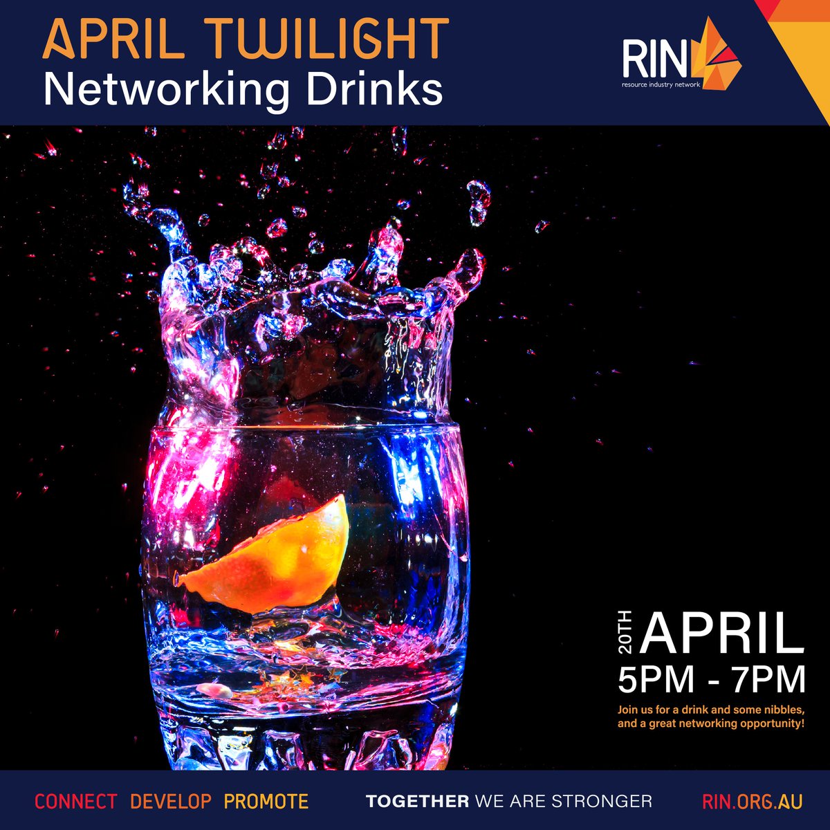 APRIL TWILIGHT NETWORKING EVENT
Join us for our next Industry Briefing event, grab a ticket and enjoy the opportunity to network with other #WIM resource businesses. 

Register here: resourceindustrynetwork.org.au/BOOK-EVENT-TIC…