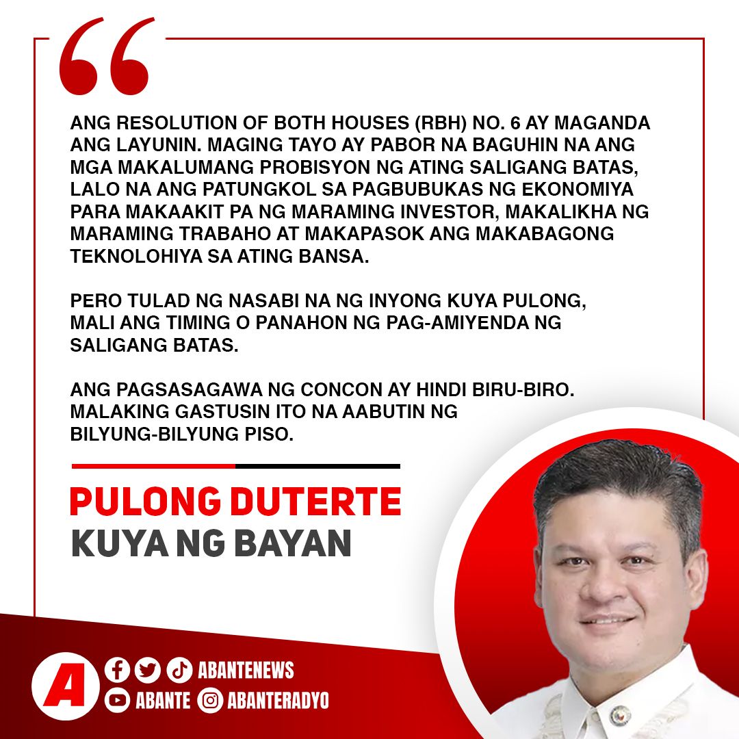 #KuyaNgBayan ni Pulong Duterte ngayong Marso 14, 2023.

#PulongDuterte 

Basahin buong teksto: abante.com.ph/unahin-ang-kap…