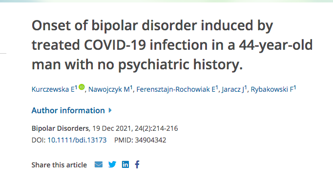 EnemyInAState's tweet photo. Covid causes many mental illnesses, now we see a raft of reports on the virus causing bi-polar disorder: especially in young males who have no family history of the disease: that's extremely expected but also very disturbing: https://t.co/CBrSNG61F7