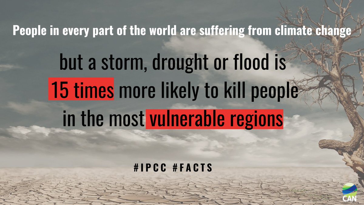 Did you know❓ #IPCC #Facts People everywhere are suffering the impacts of climate devastation, but those living in the most vulnerable regions are 15 times more likely to die from climate disasters likes storms, droughts and floods ...