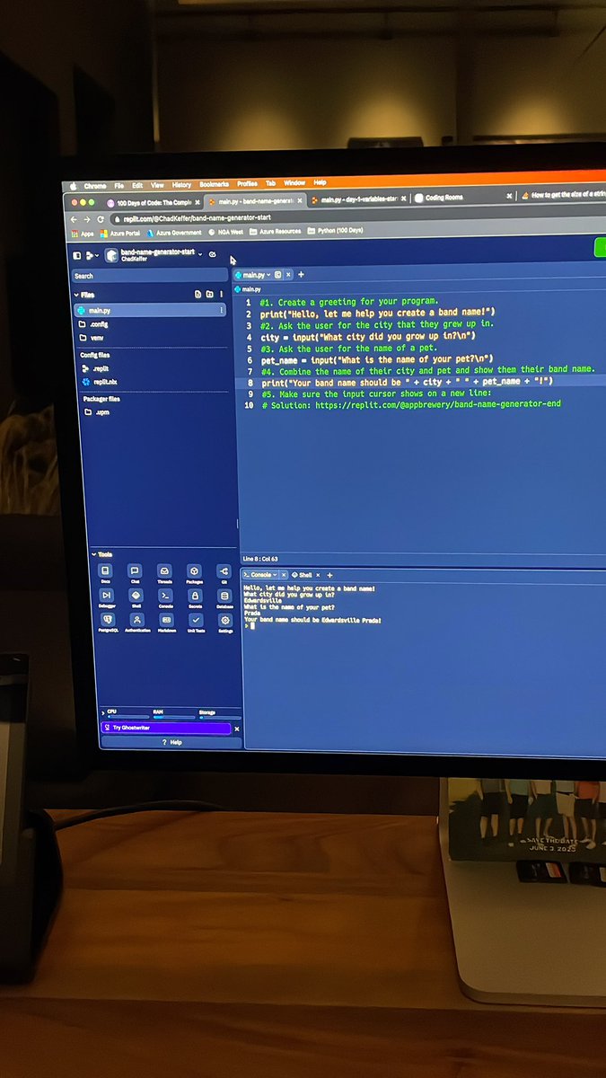 Day 1 of #100daysofcodechallenge  #Python