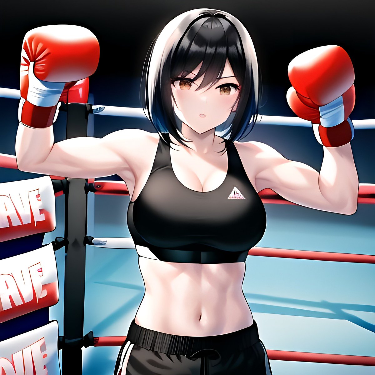 kick_chan42's tweet photo. キャラ紹介 ２
・神条 詩音(18)
同じ高校のクラスメイトでドS。女子キックボクシング部に所属。相手の攻撃を素早く躱しながら、ジャブを2、3発当ててバカにするように挑発する。
過去に晴夏と闘った事があり、的確な晴夏のパンチとキックを全て貰い、フルボッコでＴＫＯ負けになった屈辱がある。 https://t.co/Ob1sNV1s9w