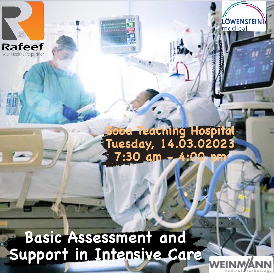 RafeefFor's tweet photo. Wait a second ☝🏾
Don't miss our ICU Basic Assessment and Support Workshop today from 7:30 am to 4:00 pm at Soba Education,Training &amp;Examinations Centre -Soba University Hospital 
We will be waiting for you ☺️
#Rafeef #ICU #ventilator #healthcare #sudan https://t.co/wSnhAegd8i