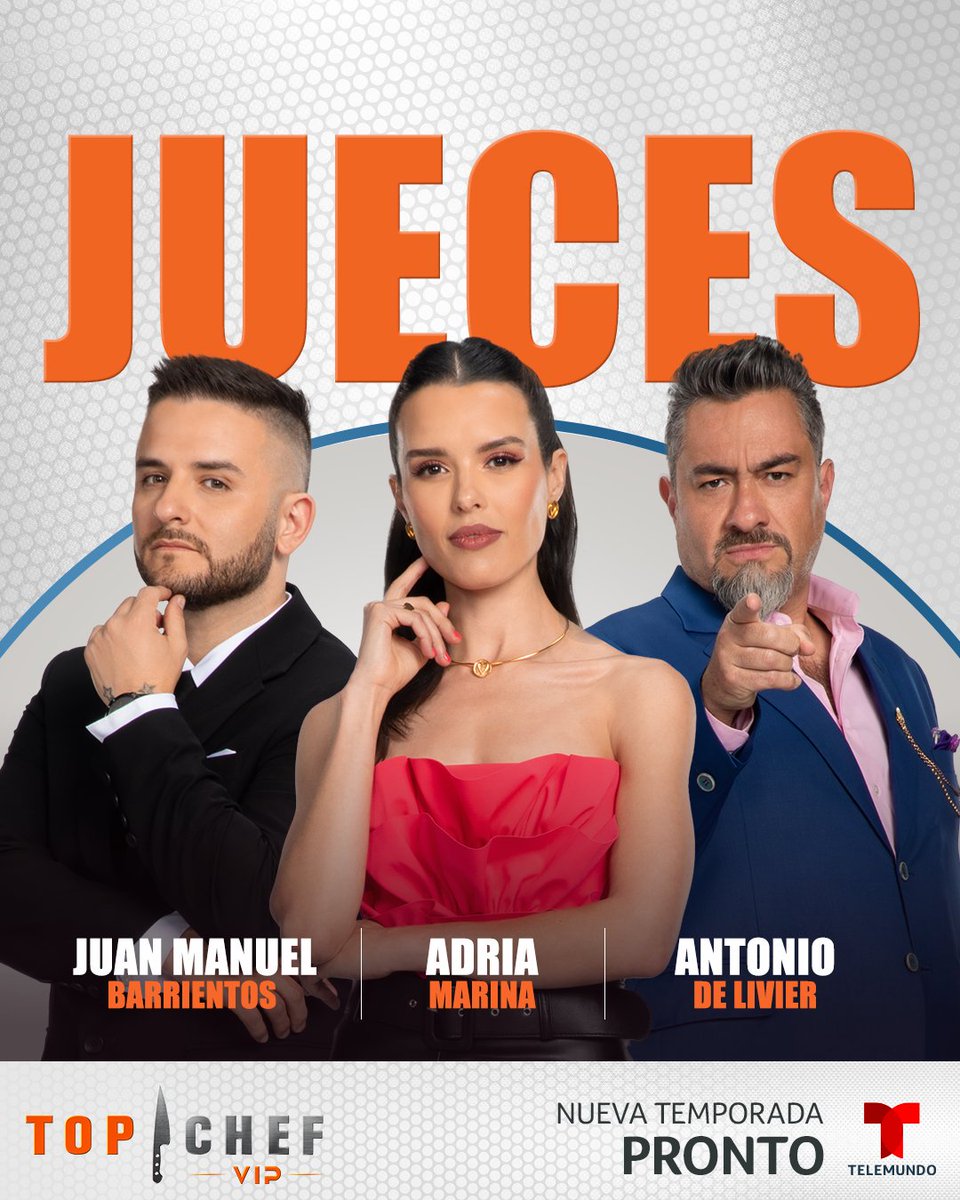 🔥 Pronto regresa #TopChefVIP2 y Carmen Villalobos y los jueces Juan Manuel Barrientos, Adria Marina y Antonio De Livier están felices 😊¡Pendientes! MAÑANA en esta cuenta conoceremos a los primeros 10 concursantes 👨🏻‍🍳🍽👩🏻‍🍳 ¿Están listos, preparados, afilados y bien sabrosos?