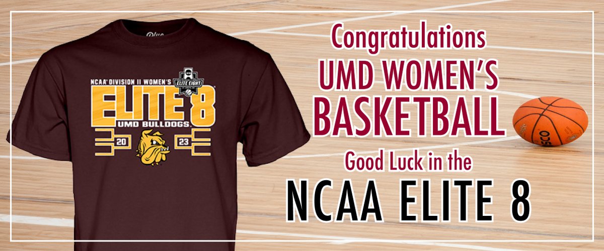 WHAT A GAME! A huge win for @UMDwomensbball and now headed to the Elite 8 for the first time in program history. New tees coming @UMDstores, online now.  #UMDwomensbasketball #neverquit #Elite8 #BulldogCountry #NeverGiveUp #UMDStores #BulldogGear