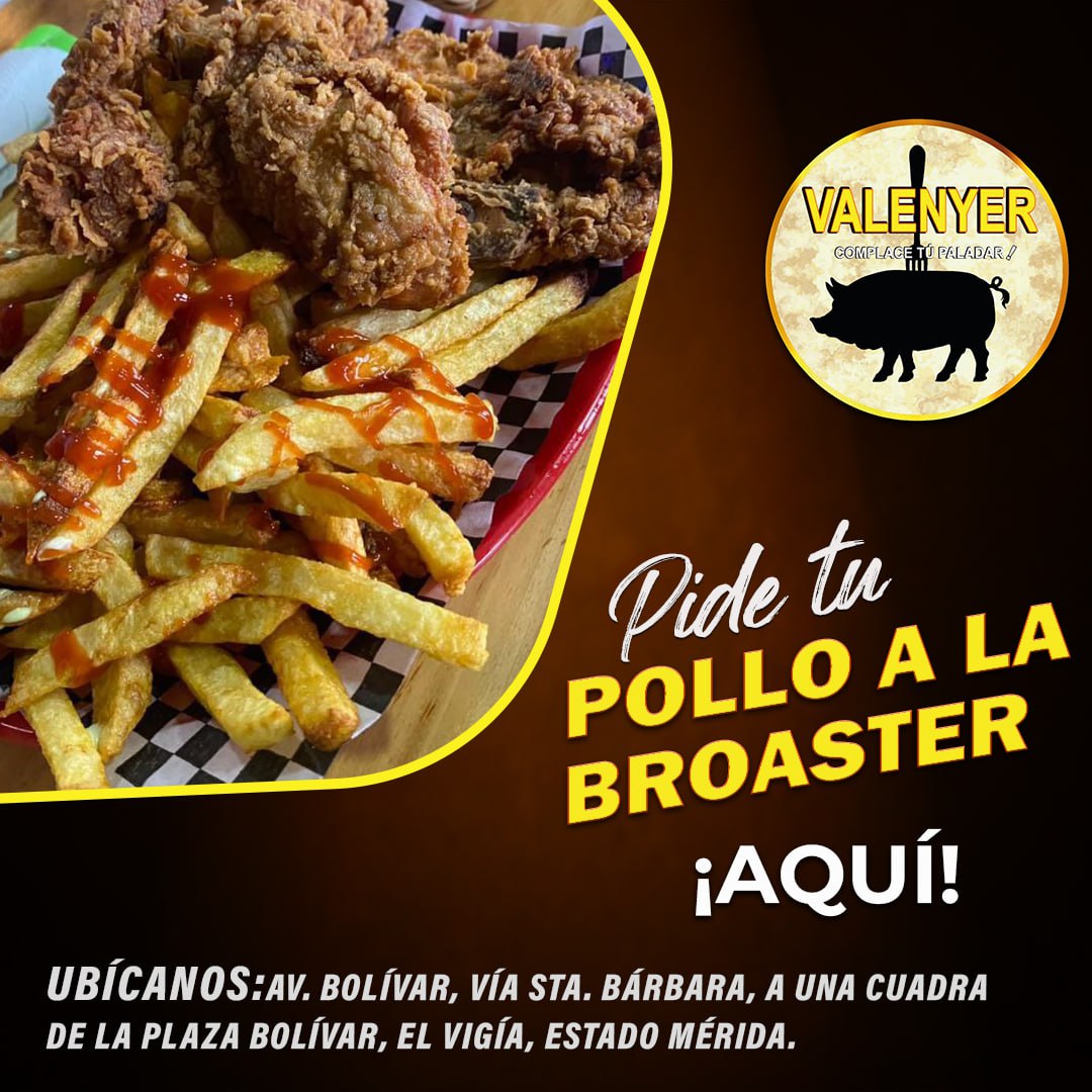 Ven a nuestro restaurante a pasar un rato agradable, disfruta de nuestro menú y de un excelente ambiente 🙌🏻

#Polloalabroaster #Cochino #Salchipapa #Patacones
#Hamburguesas #Heladería #ElVigía #Mérida #Venezuela 

Dirección

El Vigía, Mérida, Venezuela.

Contacto

(0424) 7153806
