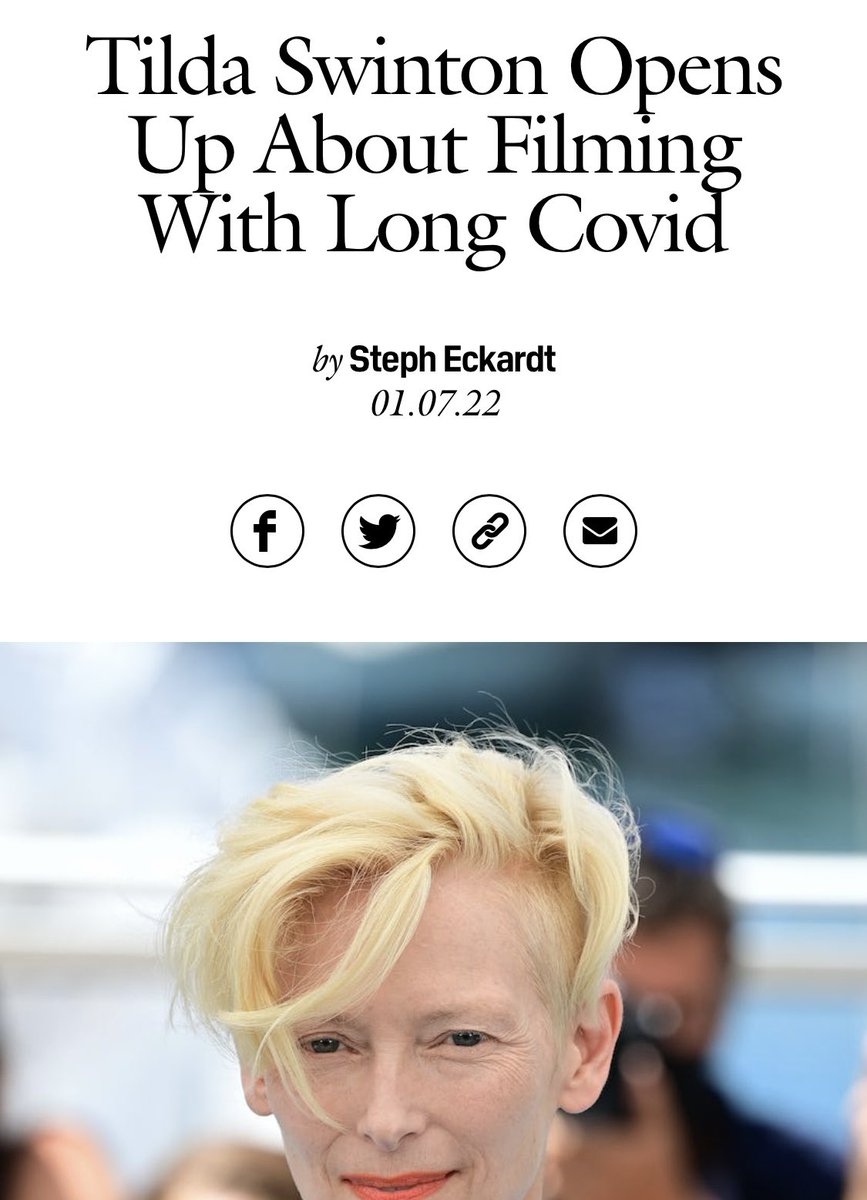 Tilda Swinton: I’m perfectly healthy after multiple COVID infections & refuse to wear a mask on set

Also Tilda Swinton: I have long COVID & can’t remember my lines (or apparently, anything else)
