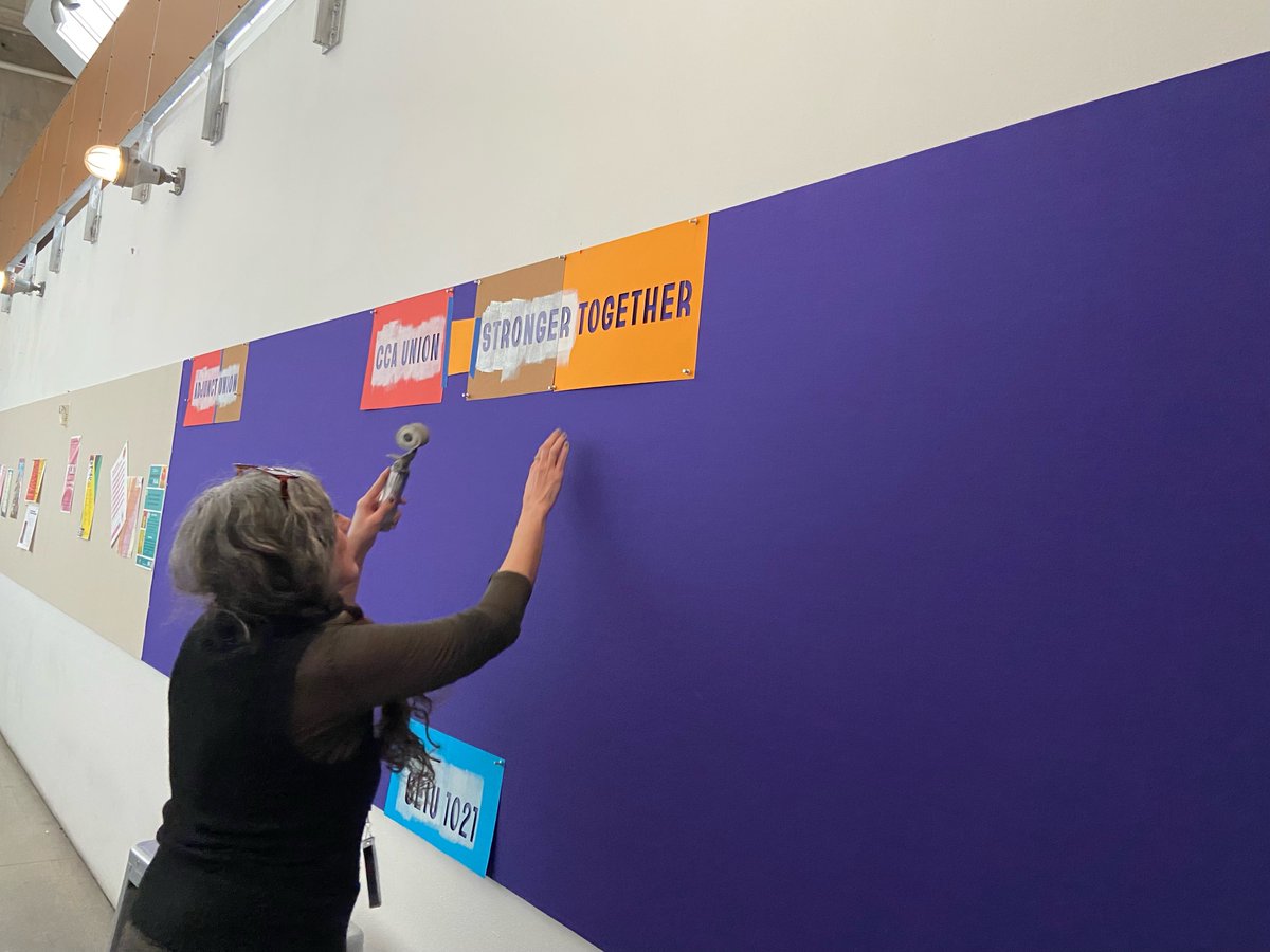 sfoakunite's tweet photo. Thanks to Ana and Anne from @CCAAdjunctUnion for improving our CCA Union bulletin board! You can stop by our bulletin board in the hallway near Animation classroom 115 for union updates and happenings, such as Thursday's membership meeting @ 5pm. https://t.co/fGrCRHzMOP
