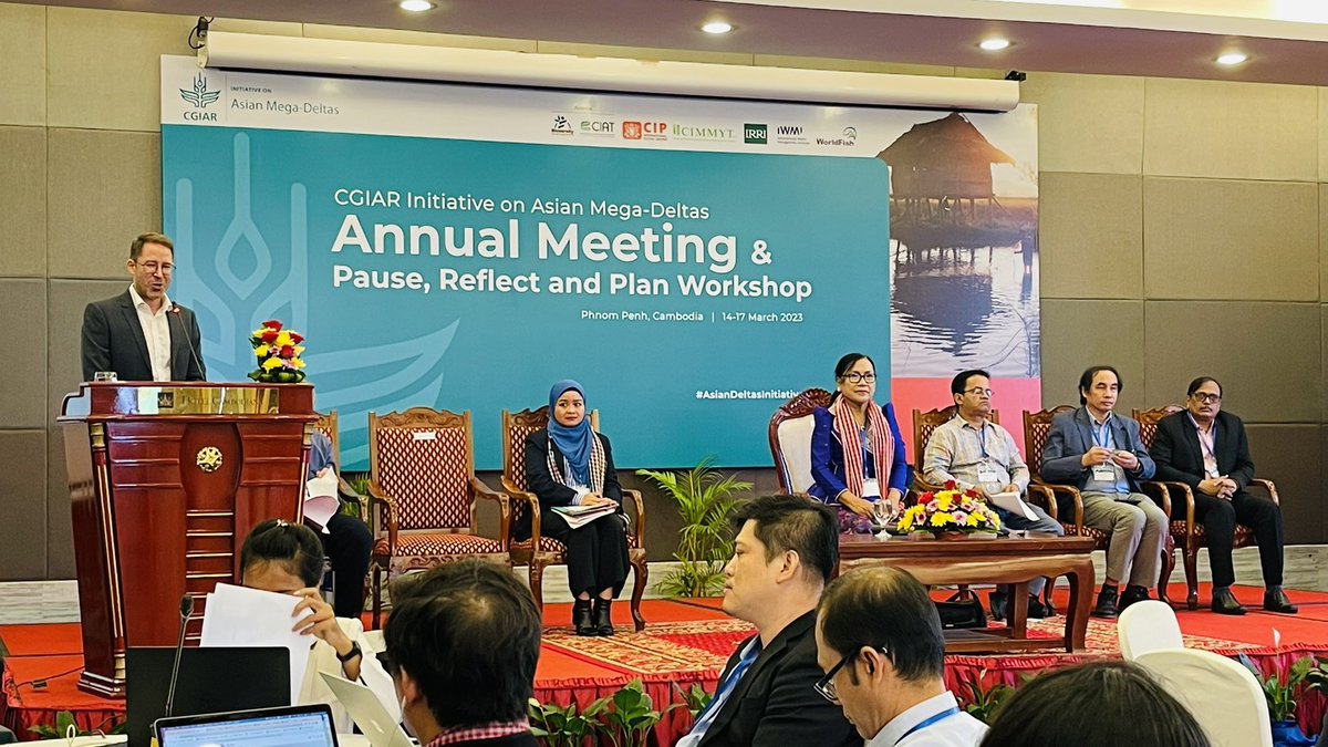 yimsoksophors's tweet photo. @CGIAR initiative on Asian Mega-Deltas: Annual Meeting &amp; Pause, Reflect and Plan Workshop. Phnom Penh, Cambodia | 14-17 March 2023. @BiovIntCIAT_eng @CIAT_Asia @IIRR @irri @WorldFishCenter @CIMMYT #Asiandeltasinitiative https://t.co/CT1ZSQFyjC