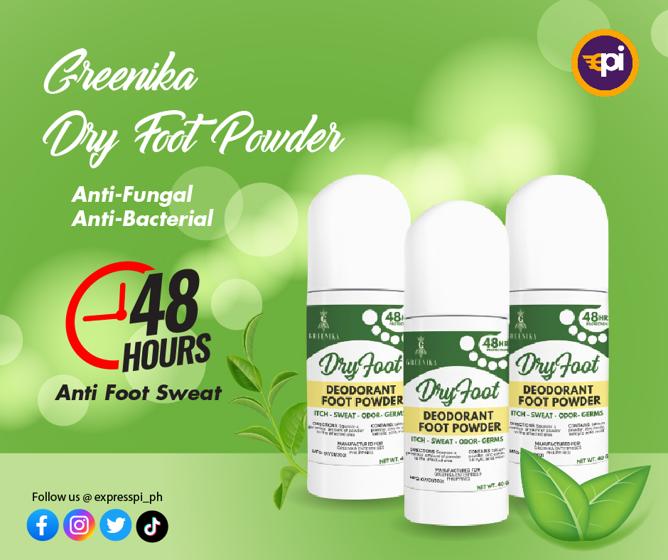 Say goodbye to sweaty, stinky feet with our dry foot powder! Whether you're at work, working out, or just relaxing at home, our powder has got you covered. 
Order here expresspi.app/shop/greenika-…

For more products, visit us at expresspi.app