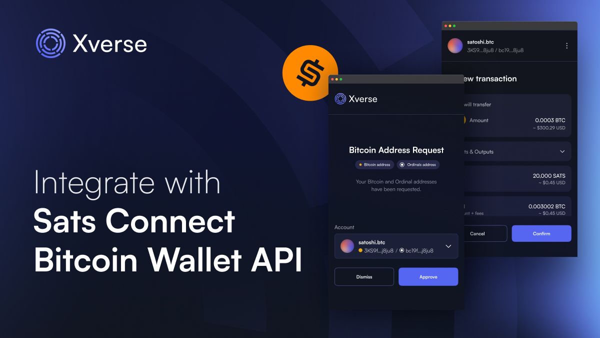 xverse's tweet image. 1/ Today we launch Sats Connect, a simple open source Bitcoin wallet API that connects apps to Bitcoin wallets and enables PSBT signing.