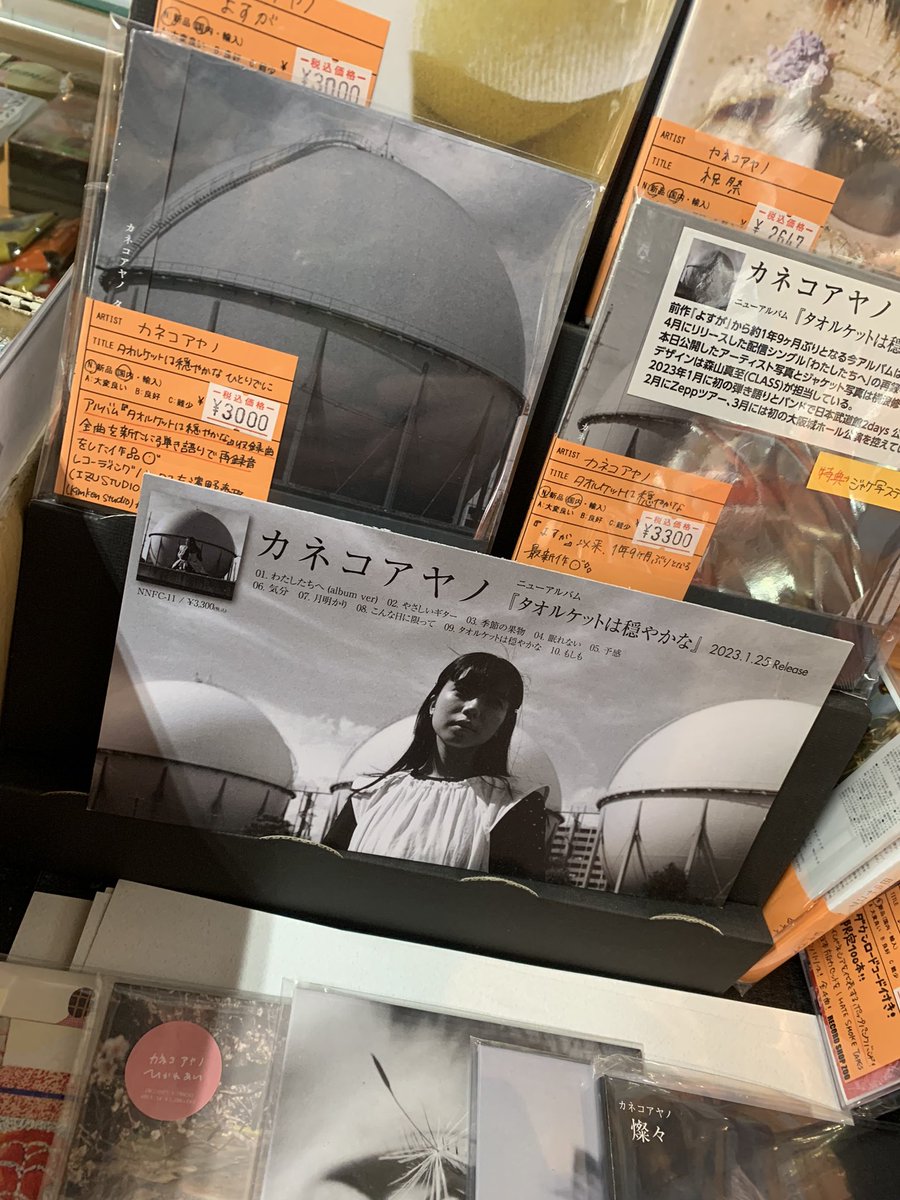 速報！入荷！】 ・カネコアヤノ / タオルケットは穏やかな ひとりでに