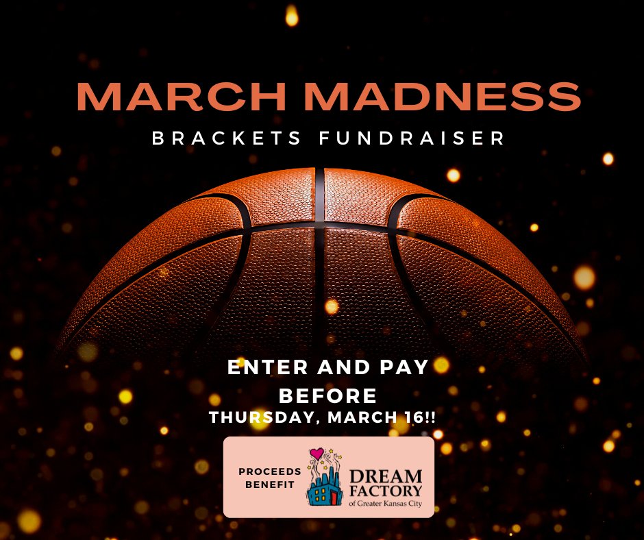 Our Dancer, Holly Miriani, is holding a March Madness bracket fundraiser to benefit Dream Factory of Greater Kansas City and <a href="/BMAFoundationKC/">BMA Foundation</a> Enter and pay before Thursday, March 16 to participate: ow.ly/xZGx50NhsiS
#Bracket #MarchMadness #forthekids
