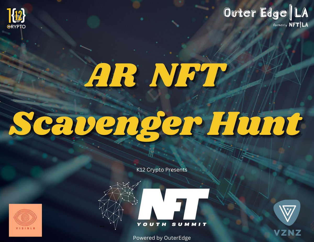 During our NFT Youth Summit students will be discovering the power of augmented reality with a fully immersive AR Scavenger hunt! The future of technology in our schools is bright! #web3 #Crypto #blockchain