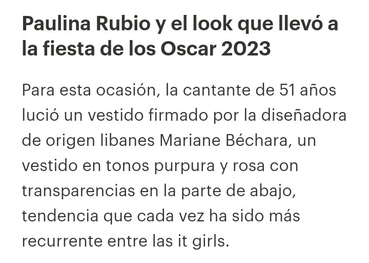 The one and only @PaulinaRubio #QueenOfLatinPop #EltonJohnAidsFoundation #AcademyAwards2023 #Oscars

youtu.be/c9AZ7oA0NRc