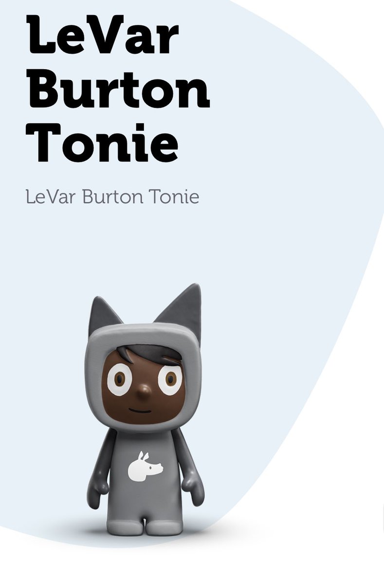 JavanFoerster's tweet photo. @levarburton Thank you so much for creating LeVar Burton Tonie. Now I can share one of my childhood memories with my son. Letting him hear LeVar Burton read a story. This creative Tonie is well produced I wish all of them were like this.  @tonies https://t.co/8G1KBILJVq