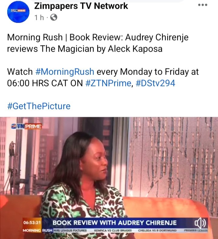 anchirenjethe's tweet photo. ZTN  📺 DSTV Channel 294
 Book Review with Marisa. 
The Magician by Aleck Kaposa

https://t.co/sfffQKE6M5

#childrensliterature 
#ZimAuthors
#ReadZimbabwe https://t.co/VpDTe0NNlq